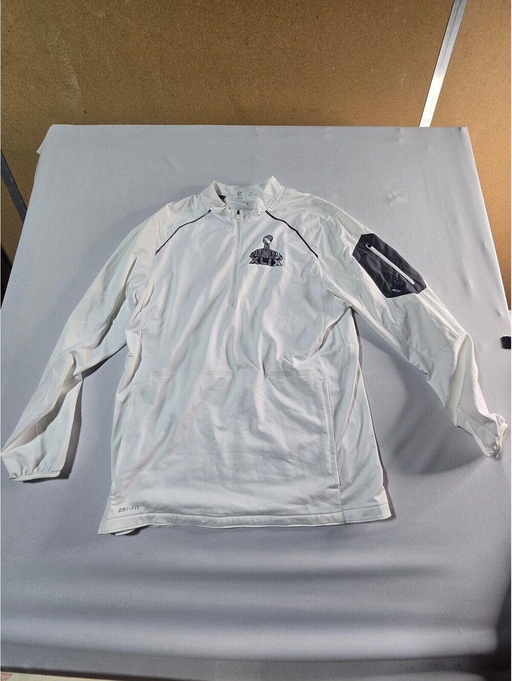 Nike Dri-FIT White NFL Quarter Zip Jacket Men's Size L Sleeve Pocket